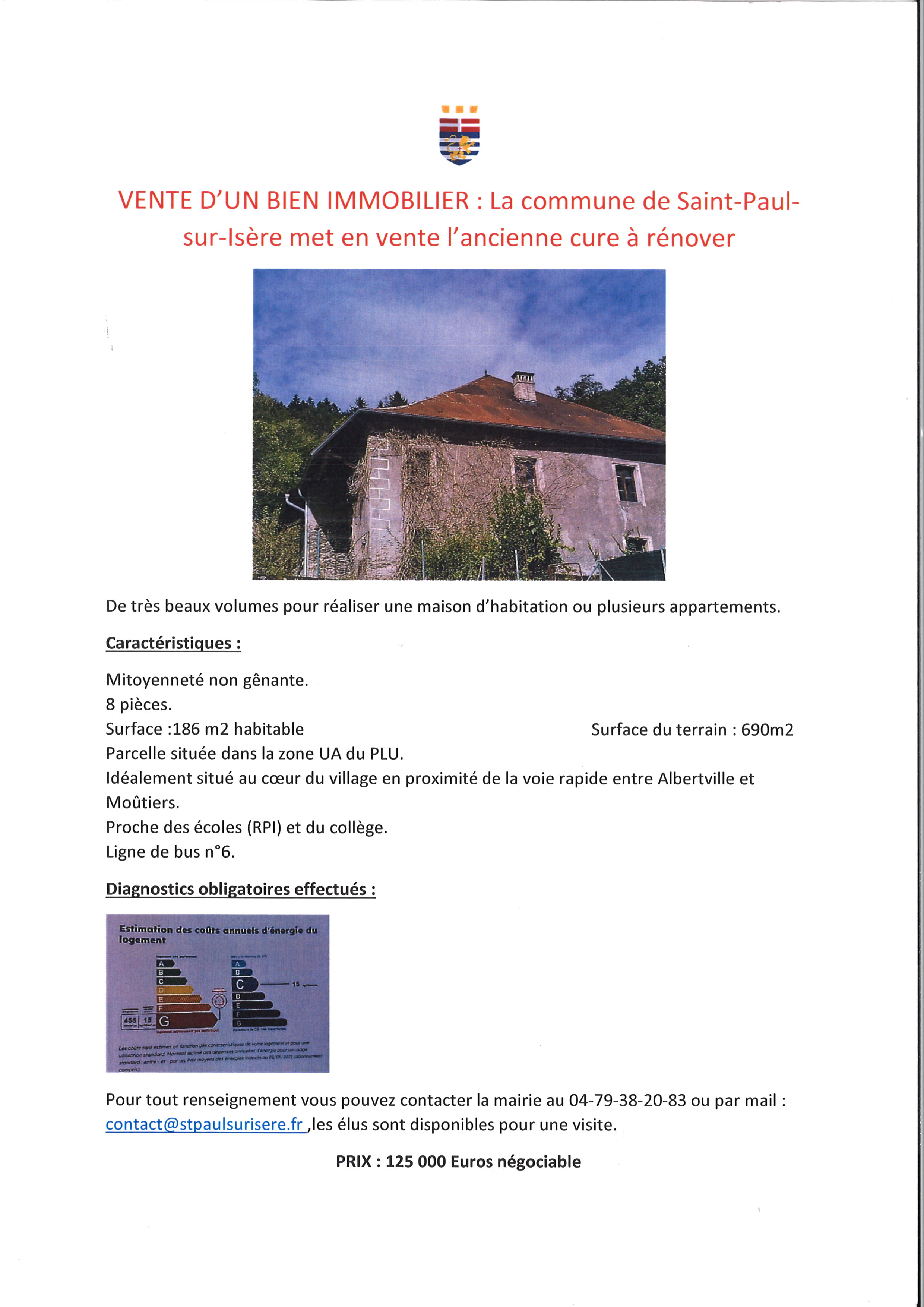 VENTE DE LA CURE