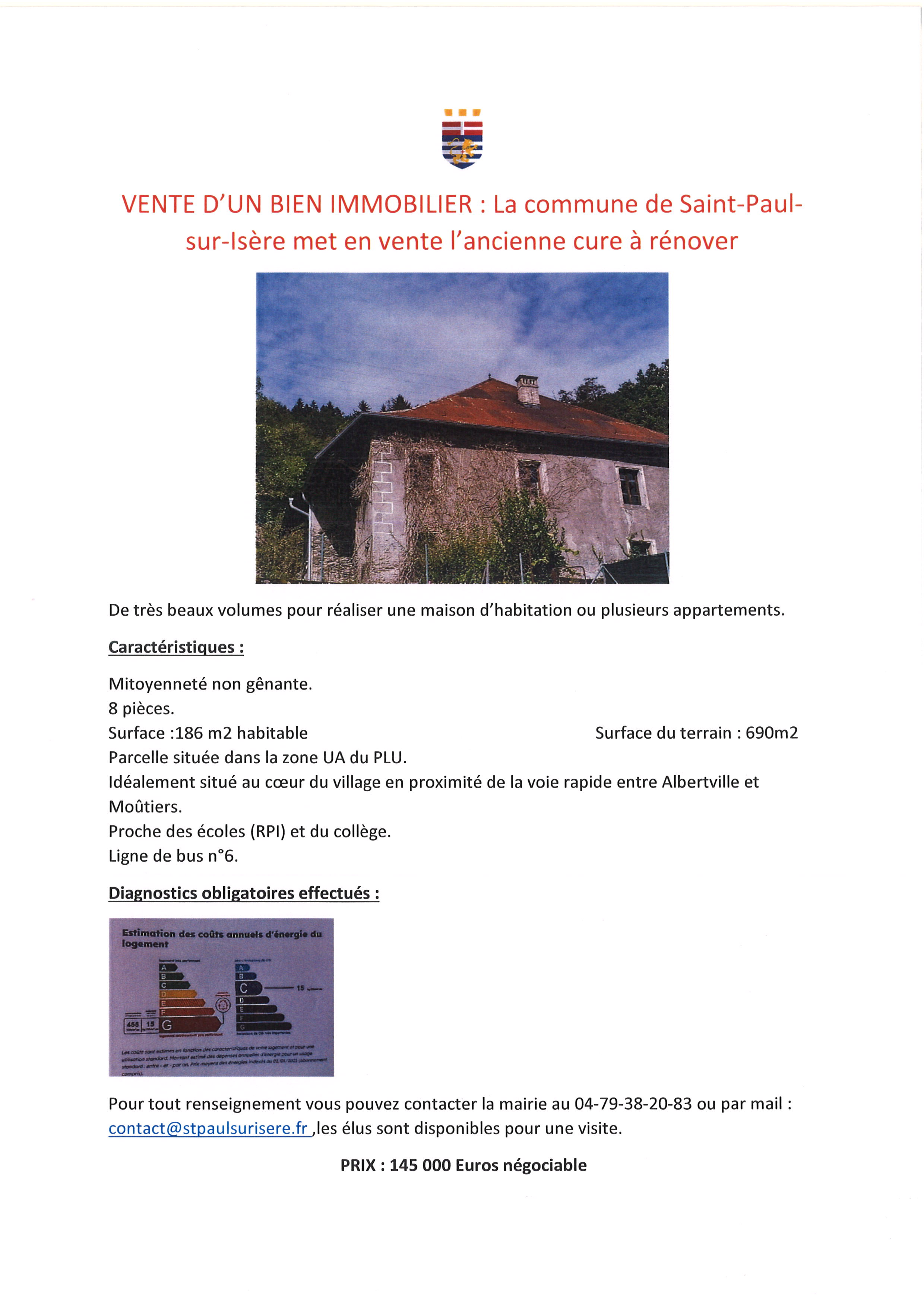 annonce vte cure