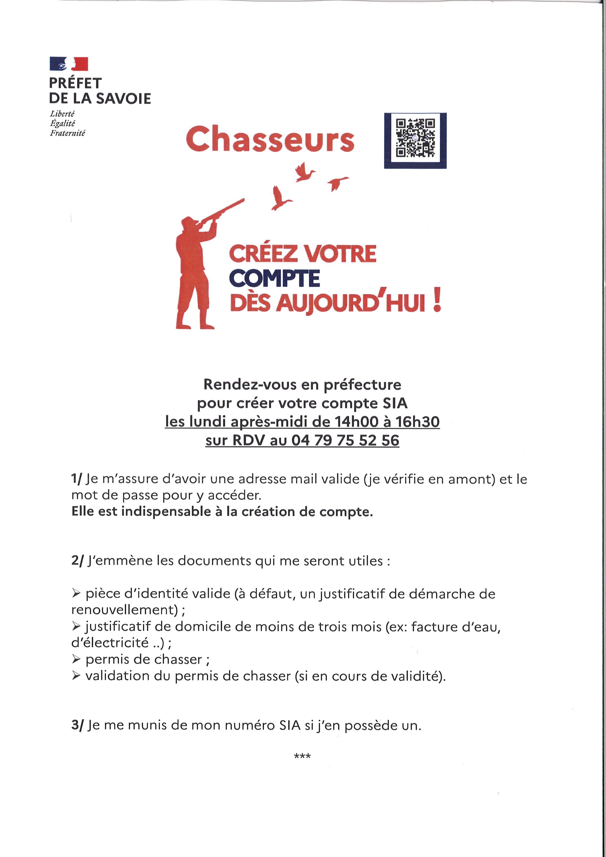 chasseurs créez votre compte