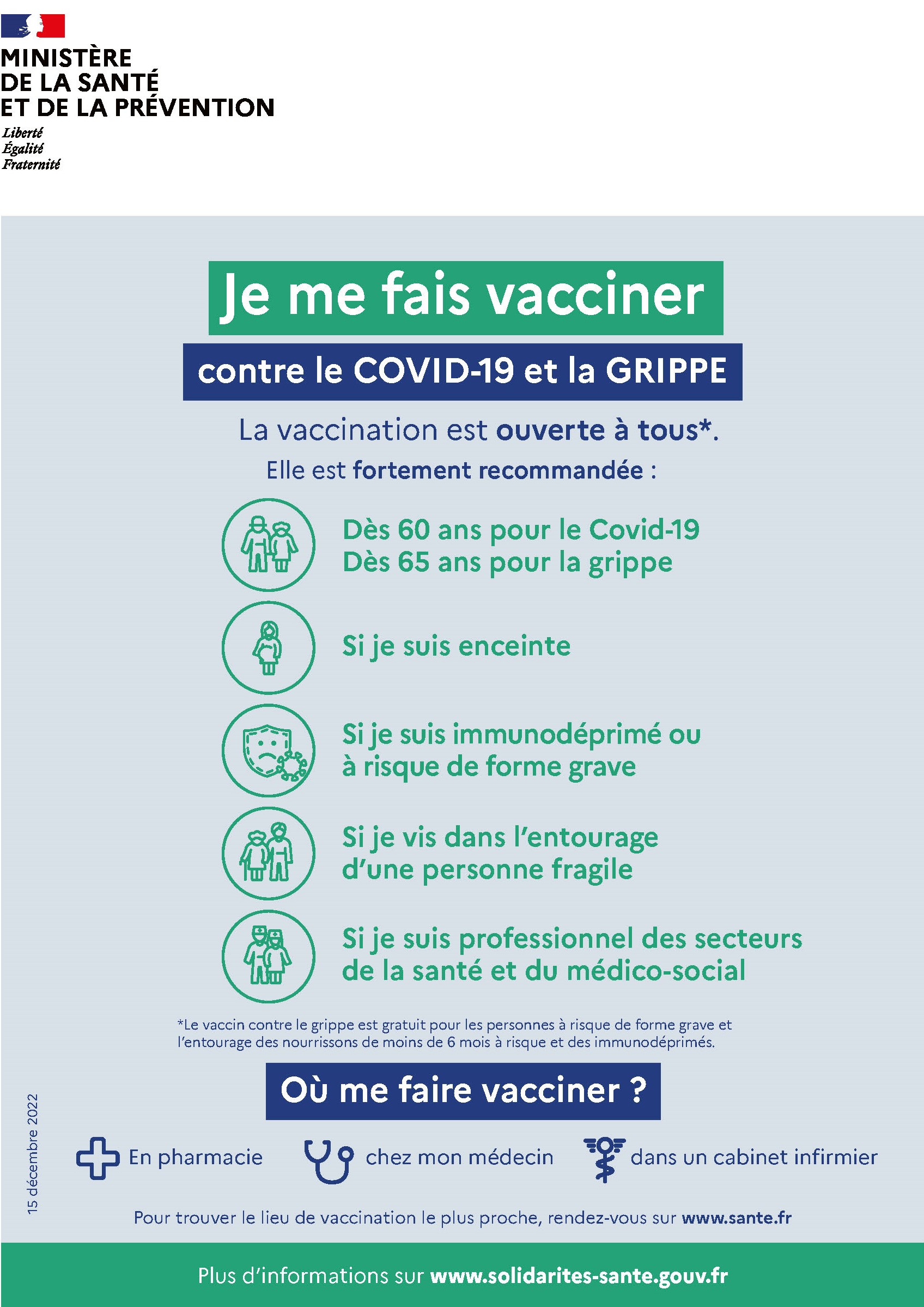 affiche vaccination covid grippe